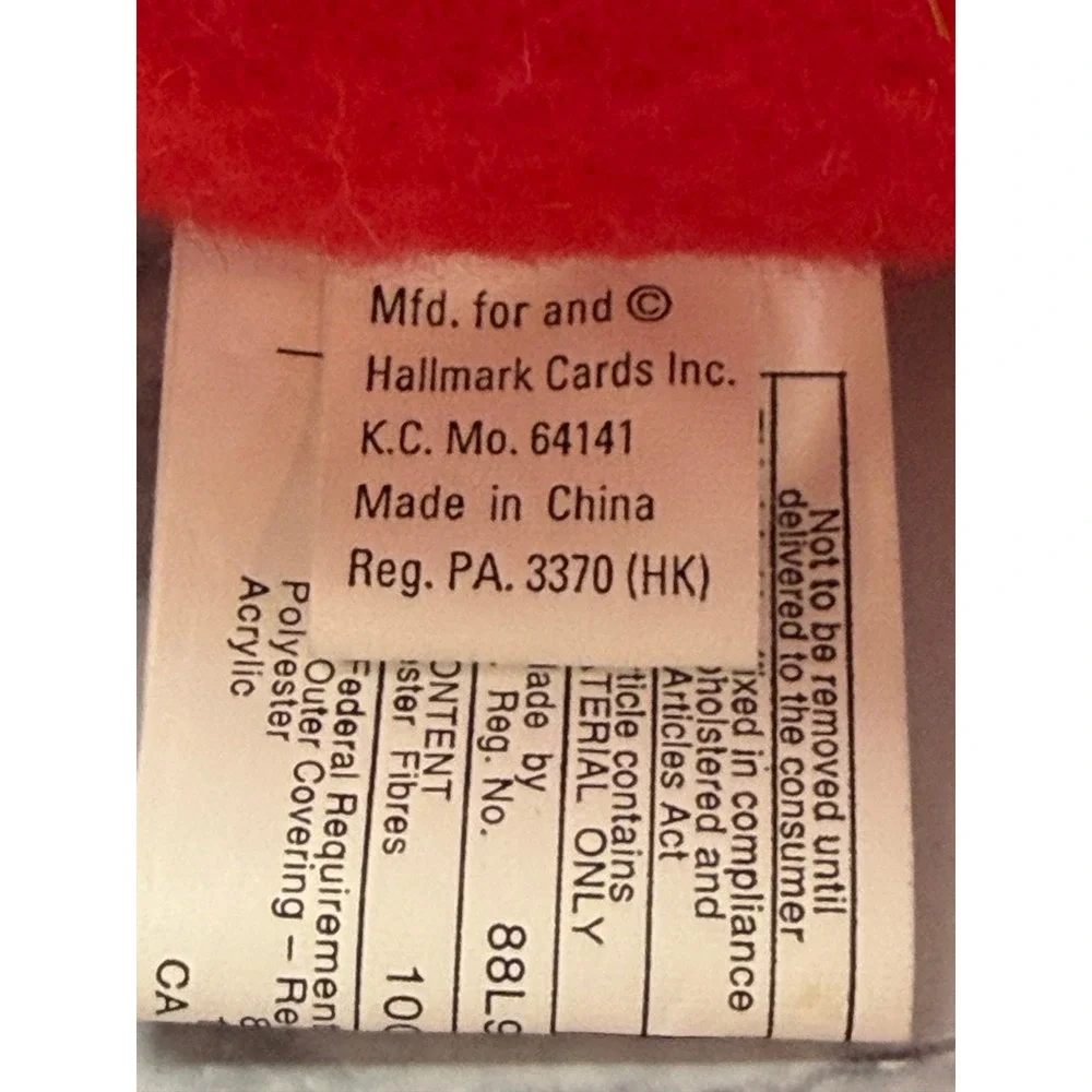 Hallmark Chris the Elf Bear Plush Red Green Santa's Workshop XPF3109 Christmas